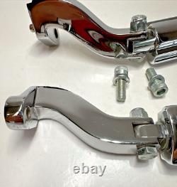 Véritables Repose-pieds de Passager de Route Bar & Shield en Caoutchouc Chrome OEM Harley