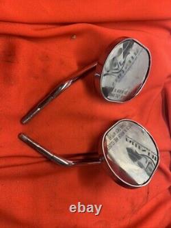 Véritables miroirs chromés de style billet Original HARLEY BAR & Shield gauche et droit