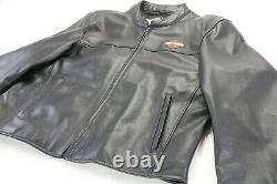 Veste En Cuir Harley Davidson Homme 3xl Stock 98112-06vm Fermeture Éclair Bouclier Barre Noire