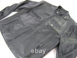 Veste En Cuir Harley Davidson Vintage Pour Homme XL Black Café Skins Basic Skins Bar Shield