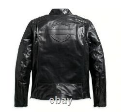 Veste En Cuir Noir Harley Davidson Pour Homme -bouclier L 98047-19vm