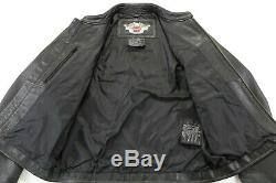 Veste En Cuir Pour Hommes Harley Davidson L Stock 98112-06vm Bouclier Barre Noire Zip