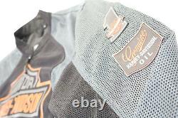 Veste En Maille Harley Davidson Homme XL Bar Shield Gris Orange Noir Zip Léger