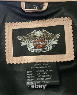 Veste Harley Davidson Charisma Tribal Corset Rose en Cuir Bar, Bouclier Haut-Petit