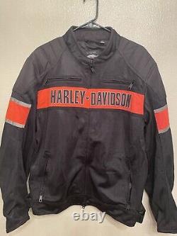 Veste Harley Davidson pour homme XL en maille noire avec protection réfléchissante et armure de protection
