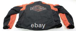 Veste Harley Davidson pour hommes 3XL en maille noire orange avec logo bar shield réfléchissant