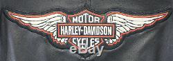 Veste Noire L Classique Armure Bouclier Barre 98153-09vw Zip En Cuir Harley Davidson