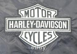 Veste bombardier en nylon pour homme Harley Davidson XL noire avec fermeture éclair Bar Shield vintage USA vtg.