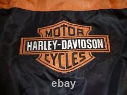 Veste bomber en nylon pour homme Harley Davidson - 5XL - Orange/Noir, Bar et Bouclier