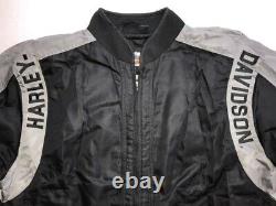 Veste de bombardier Harley Davidson LARGE Bar & Shield en nylon gris et noir 98417-08VM