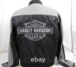 Veste de bombardier Harley Davidson LARGE Bar & Shield en nylon gris et noir 98417-08VM
