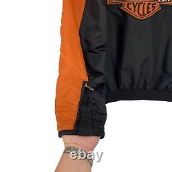 Veste de course Harley Davidson 3XL Tall noire et orange Bomber Bar Shield RN 103819