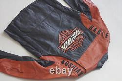 Veste de course en cuir noir perforé Harley Davidson Men Bar & Shield M 98123-08VM