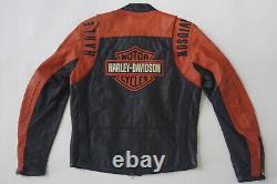 Veste de course en cuir noir perforé Harley Davidson Men Bar & Shield M 98123-08VM