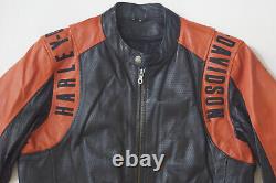 Veste de course en cuir noir perforé Harley Davidson Men Bar & Shield M 98123-08VM