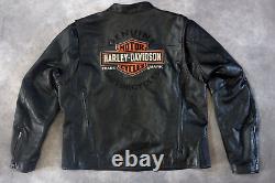 Veste de motard en cuir noir Harley Davidson Men Roadway Bar&Shield taille 2XL 98015-10VM