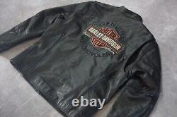 Veste de motard en cuir noir Harley Davidson Men Roadway Bar&Shield taille 2XL 98015-10VM