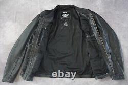 Veste de motard en cuir noir Harley Davidson Men Roadway Bar&Shield taille 2XL 98015-10VM