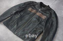 Veste de motard en cuir noir Harley Davidson Men Roadway Bar&Shield taille 2XL 98015-10VM