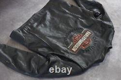 Veste de motard en cuir noir Harley Davidson Men Roadway Bar&Shield taille 2XL 98015-10VM