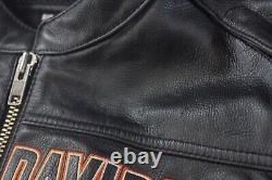 Veste de motard en cuir noir Harley Davidson Men Roadway Bar&Shield taille 2XL 98015-10VM