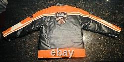 Veste de moto Harley Davidson en simili cuir avec logo Bar & Shield, taille Large