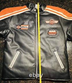 Veste de moto Harley Davidson en simili cuir avec logo Bar & Shield, taille Large