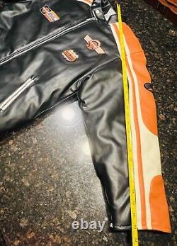 Veste de moto Harley Davidson en simili cuir avec logo Bar & Shield, taille Large