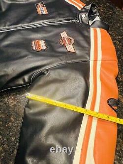 Veste de moto Harley Davidson en simili cuir avec logo Bar & Shield, taille Large