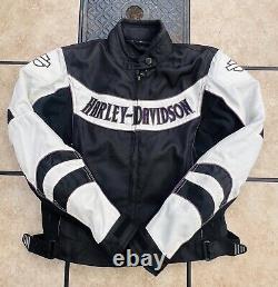 Veste de moto Harley Davidson pour femmes en cuir vintage avec motif tribal et blason/ Taille Large