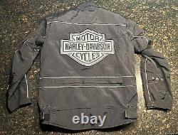 Veste de moto Harley Davidson pour homme 2 en 1 Bar & Shield/Polyester avec protection (M)