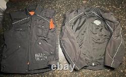 Veste de moto Harley Davidson pour homme 2 en 1 Bar & Shield/Polyester avec protection (M)