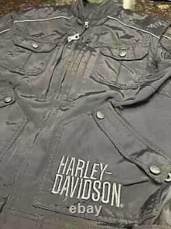 Veste de moto Harley Davidson pour homme 2 en 1 Bar & Shield/Polyester avec protection (M)