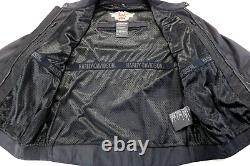Veste de moto Harley Davidson pour homme, taille 2XL, noir, armure en maille, bouclier de barre réfléchissant