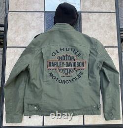 Veste de moto Harley Davidson pour hommes / 3 en 1 Army / Bar & Shield / Taille Large