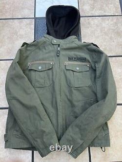 Veste de moto Harley Davidson pour hommes / 3 en 1 Army / Bar & Shield / Taille Large