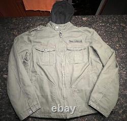 Veste de moto Harley Davidson pour hommes / 3 en 1 / vert armée / Bar & Shield / XLT