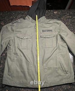 Veste de moto Harley Davidson pour hommes / 3 en 1 / vert armée / Bar & Shield / XLT