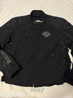 Veste de moto Harley Davidson pour hommes en nylon réfléchissant avec le crâne de Willie G XXL en bon état