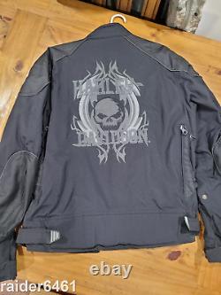 Veste de moto Harley Davidson pour hommes en nylon réfléchissant avec le crâne de Willie G XXL en bon état