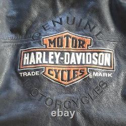 Veste de moto en cuir Harley Davidson pour homme Roadway Bar & Shield avec triple ventilation en taille 4XL