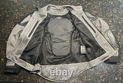 Veste de moto en cuir et mesh Harley Davidson pour hommes avec bouclier/barre et armure dorsale