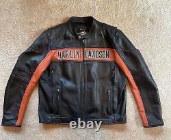 Veste de moto en cuir noir Harley Davidson Classic Bar & Shield pour homme taille XL en excellent état.