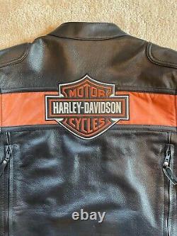 Veste de moto en cuir noir Harley Davidson Classic Bar & Shield pour homme taille XL en excellent état.