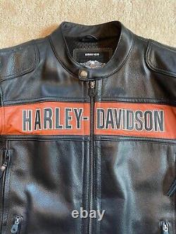 Veste de moto en cuir noir Harley Davidson Classic Bar & Shield pour homme taille XL en excellent état.