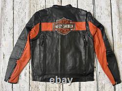 Veste de moto en cuir noir Harley Davidson Classic Bar&Shield pour hommes L 98014-10VM