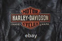 Veste de moto en cuir noir Harley Davidson pour homme Roadway Bar & Shield L 98015-10VM