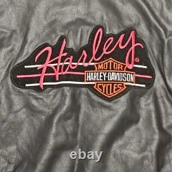 Veste de moto pour femmes Harley Davidson taille XXL avec patch brodé vintage au dos