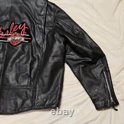 Veste de moto pour femmes Harley Davidson taille XXL avec patch brodé vintage au dos