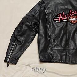 Veste de moto pour femmes Harley Davidson taille XXL avec patch brodé vintage au dos